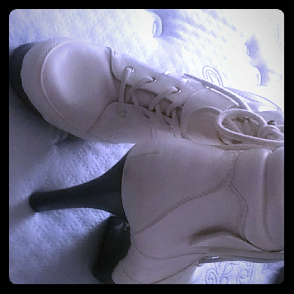 White ankle booties